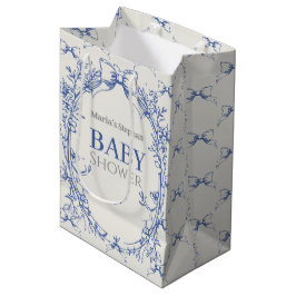 Coquette Blauwe Boog Bloemen Medium Cadeauzakje