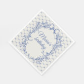  Coquette Blauwe Boog Bloemen Servet (Hoek)