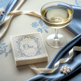  Coquette Blauwe Boog Bloemen Servet