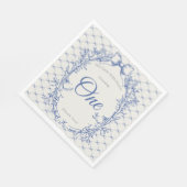 Coquette Blauwe Boog Bloemen Servet (Hoek)