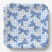 Coquette blauwe gingham en strikken