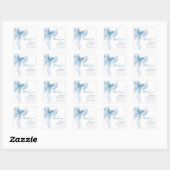 Coquette Blauwe Strik Bruidsdouche Vierkante Sticker (Vel)