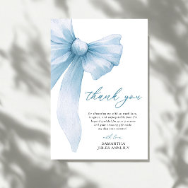 Coquette Blauwe Strik Bruidsfeest Bedankkaart