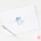 Coquette Blauwe Strik Bruiloftsborrel Ronde Sticker (Envelop)