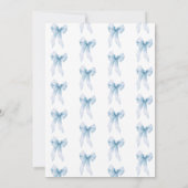 Coquette Blauwe Strik Bruiloftsborrel Uitnodiging (Achterkant)