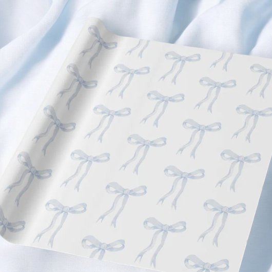 Coquette Blauwe Strik Lint Knoop Strikt Cadeaupapier