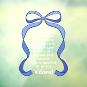 Coquette Blauwe Strik Openingstijden Zakelijke Ure Raamsticker (Vel 3)