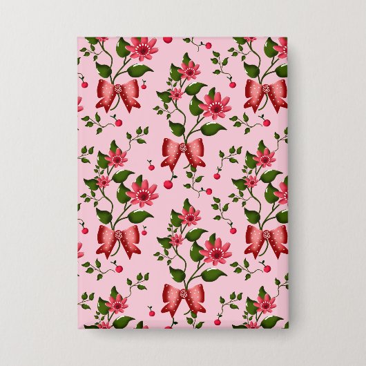 Coquette bloem Motief Behang Button (Voorkant)