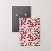 Coquette bloem Motief Behang Button (Voorkant / Achterkant)