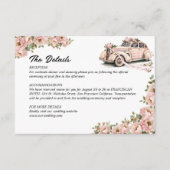 Coquette Bloemen Blush Roze bruiloft Details Informatiekaartje (Voorkant)