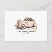 Coquette Bloemen Blush Roze bruiloft Details Informatiekaartje (Achterkant)