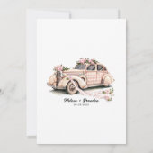 Coquette Bloemen Blush Roze Huwelijk Kaart (Achterkant)