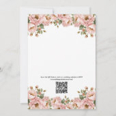 Coquette Bloemen Blush Roze QR Code RSVP Huwelijk Kaart (Achterkant)
