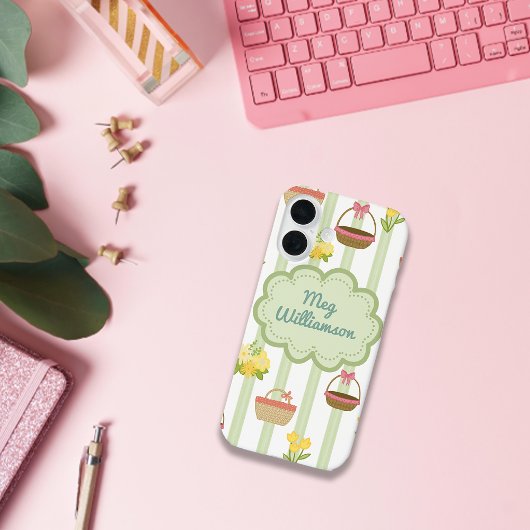 Coquette Bloemenmanden Gepersonaliseerde Naam Case-Mate iPhone Case