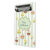 Coquette Bloemenmanden Gepersonaliseerde Naam Mini Klembord (Angled2)