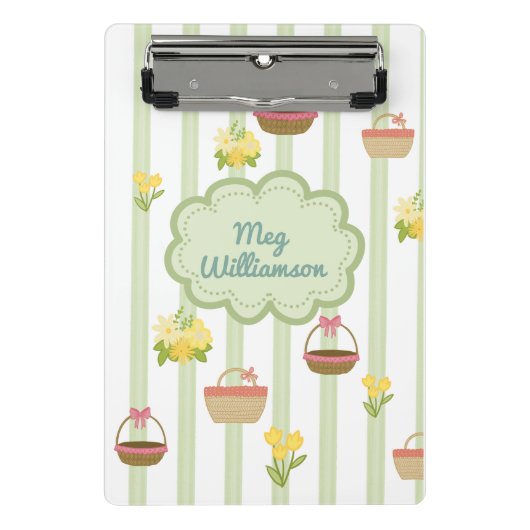 Coquette Bloemenmanden Gepersonaliseerde Naam Mini Klembord (Voorkant)