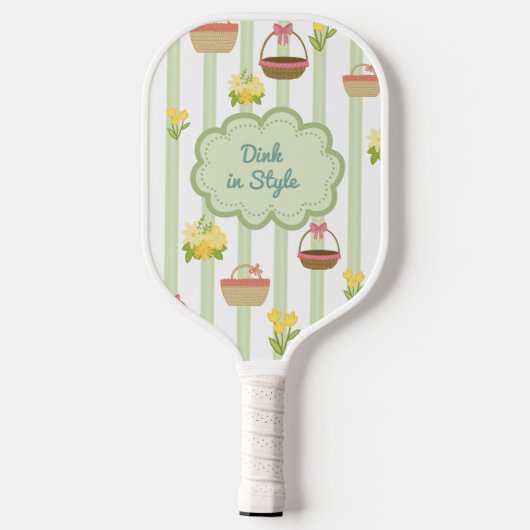Coquette Bloemenmanden Gepersonaliseerde Naam & Sl Pickleball Paddle (Achterkant)