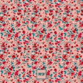 Coquette bloemenrood roze en blauwgroen monogram fleece deken