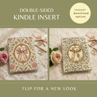 Coquette Bloemige Vintage 2-zijdige Kindle Insteek Kaart