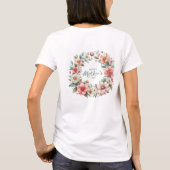 Coquette blozen lente bloemen krans Moederdag T-shirt (Achterkant)
