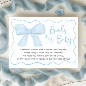 Coquette Blue Bow Baby shower Boeken voor Baby Informatiekaartje