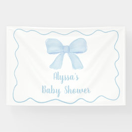 Coquette Blue Bow Baby shower Spandoek