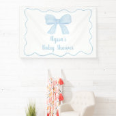 Coquette Blue Bow Baby shower Spandoek (Insitu)