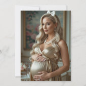 Coquette Blue Bow floral baby shower Kaart (Achterkant)
