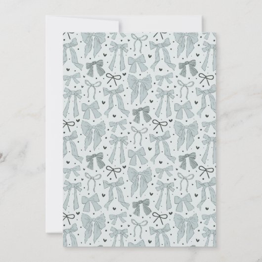 Coquette Blue Bow Graduation Party Uitnodiging (Achterkant)