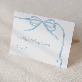 Coquette Blue Bow Individuele Trouwplaats kaarten