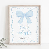 Coquette Blue Bow Kaarten en geschenken Baby showe Poster