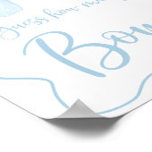 Coquette Blue Bow Raad hoeveel Baby shower spel Poster (Hoek)