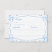 Coquette Blue Bow Recept voor de Bride Recept Kaar (Voorkant)