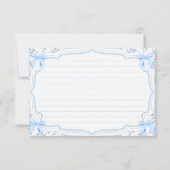 Coquette Blue Bow Recept voor de Bride Recept Kaar (Achterkant)