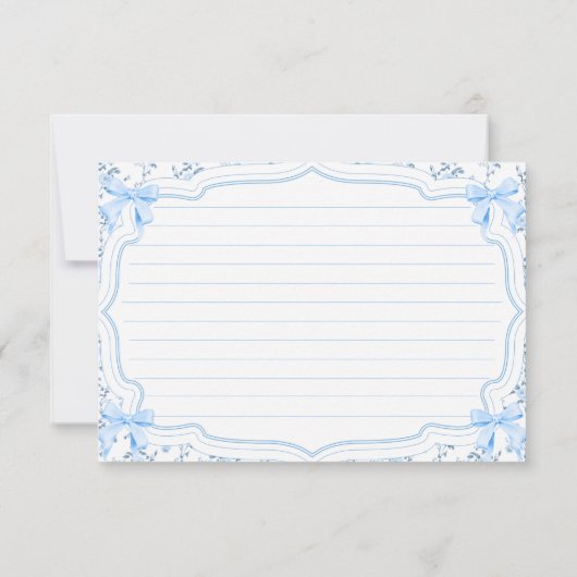 Coquette Blue Bow Recept voor de Bride Recept Kaar (Achterkant)