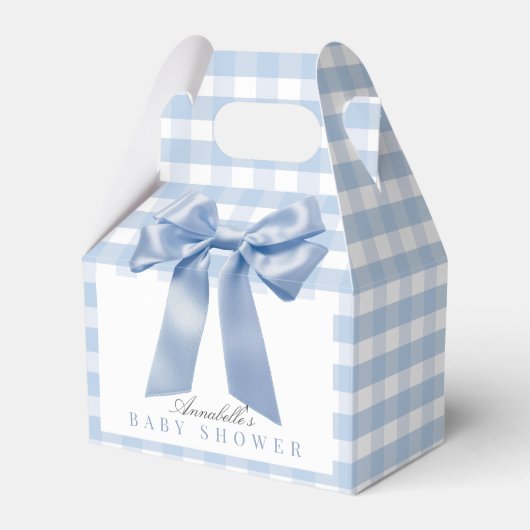 Coquette Blue Bow Ribbon Boy Baby shower Bedankdoosjes (Voorkant Zijde)