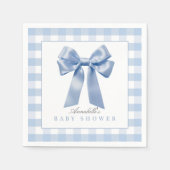Coquette Blue Bow Ribbon Boy Baby shower Servet (Voorkant)