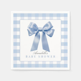 Coquette Blue Bow Ribbon Boy Baby shower Servet