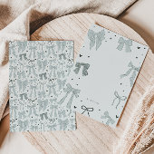 Coquette Blue Bow Ribbon Notitiekaartje