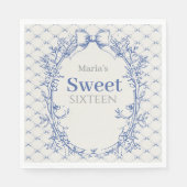 Coquette Blue Bow sweet sixteen Servet (Voorkant)