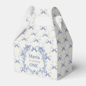 Coquette Blue Bow Verjaardag Bedankdoosjes (Voorkant Zijde)