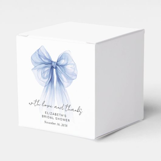 Coquette Blue Bow Vrijgezellenfeest Bedankt Bedankdoosjes (Voorkant Zijde)