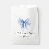 Coquette Blue Bow Vrijgezellenfeest Bedankt Bedankzakje (Voorkant)