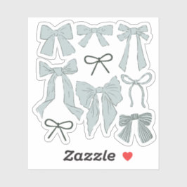 Coquette Blue Bows Romantisch Sticker