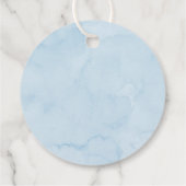 Coquette Blue Boy Bow Baby shower Bedankjes Labels (Achterkant)