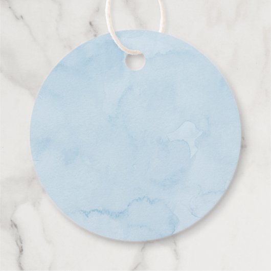 Coquette Blue Boy Bow Baby shower Bedankjes Labels (Achterkant)