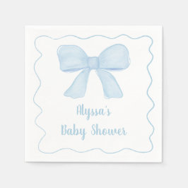 Coquette Blue Boy Bow Baby shower Servet