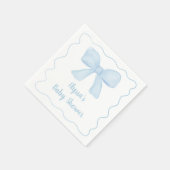 Coquette Blue Boy Bow Baby shower Servet (Hoek)
