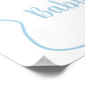 Coquette Blue Boy Bow Baby shower Welkom Poster (Hoek)