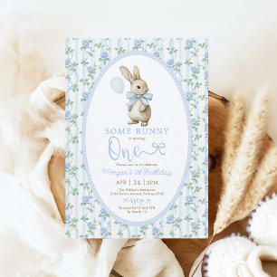 Coquette Blue Bunny Konijn 1e Verjaardag Kaart